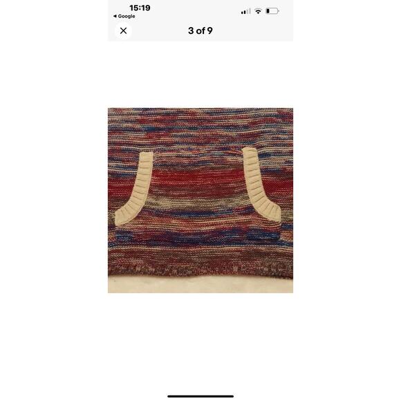 Venus Hoodie Sweater Pouch Pockets Multi color Medium Hooded Knit - Picture 3 of 9